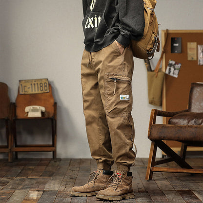 Pantalones de carga con cordón y bolsas para hombres
