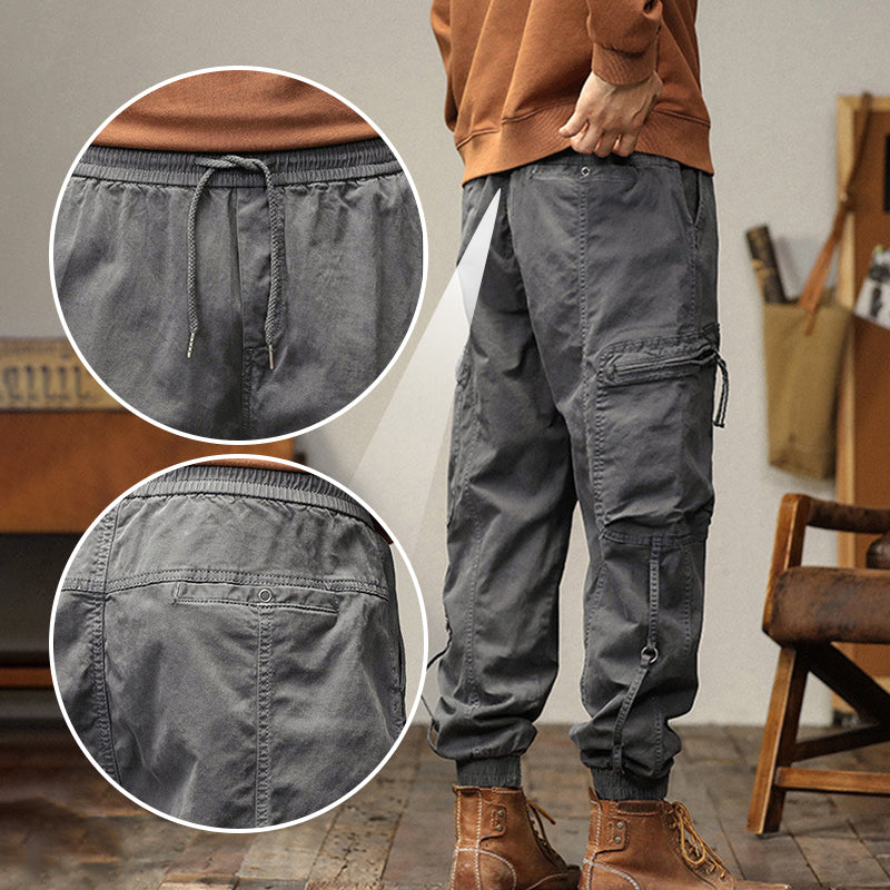 Pantalones de carga con cordón y bolsas para hombres