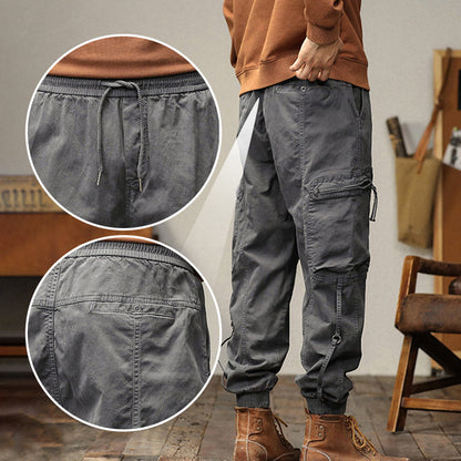Pantalones de carga con cordón y bolsas para hombres