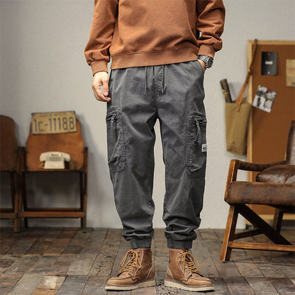 Pantalones de carga con cordón y bolsas para hombres