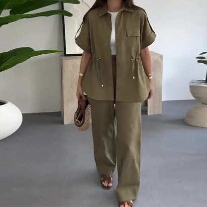 💕Free Shipping🥰Two-piece workwear casual with drawstring for women