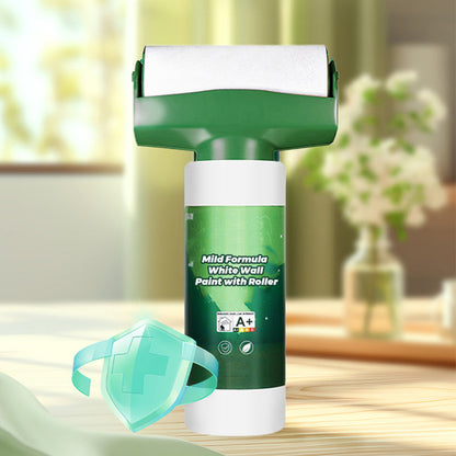 White wall paint with mild formula and roller