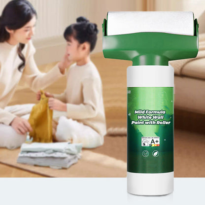 White wall paint with mild formula and roller