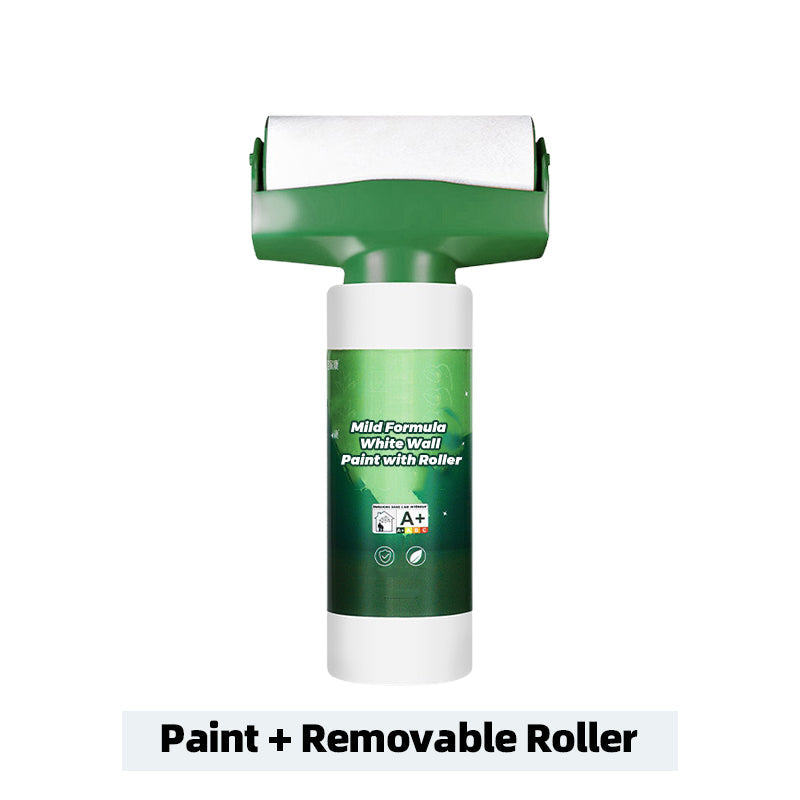 White wall paint with mild formula and roller