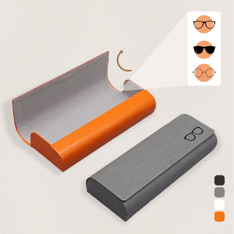 Minimalistisches Brillenetui aus Hartleder