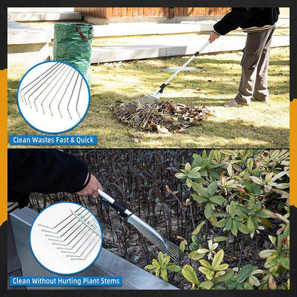 🍂 50% sparen! 🧹 Teleskop-Gartenrechen – Verstellbare Reichweite & langlebige Zinken ✨