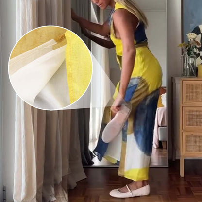 Abito elegante con una scollatura ad acquerello astratta per le donne