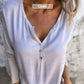 Trendy einfarbiges Langarm-Top mit V-Ausschnitt für Damen
