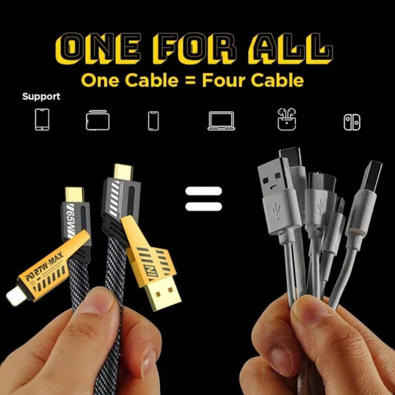 4-in-1 PD speed charging cable, 27 W, 65 W