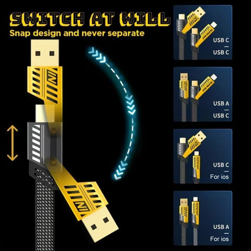 4-in-1 PD speed charging cable, 27 W, 65 W