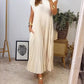 Ärmelloses einfaches elegantes plissiertes Kleid