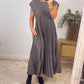 Ärmelloses einfaches elegantes plissiertes Kleid