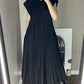 Ärmelloses einfaches elegantes plissiertes Kleid