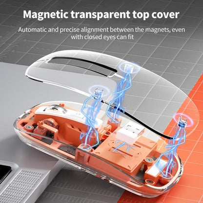 Rechargeable wireless bluetooth mouse with a transparent housing