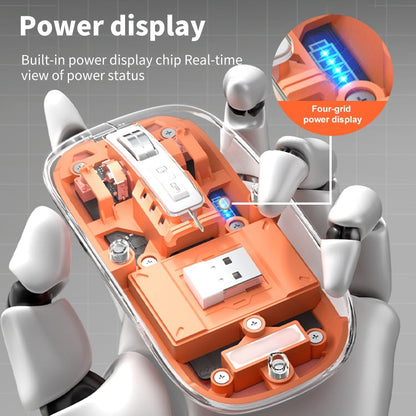 Rechargeable wireless bluetooth mouse with a transparent housing