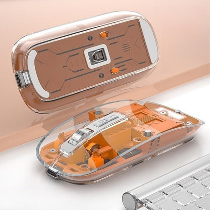 Rechargeable wireless bluetooth mouse with a transparent housing