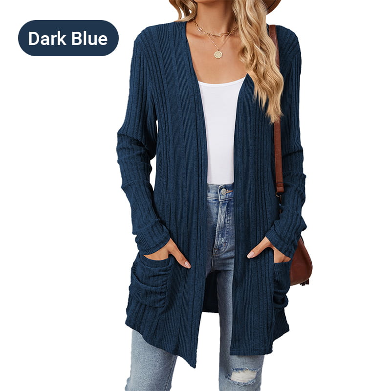 🍂Spesialtilbud tidlig høst 58 % RABATT🥰Damekåpe med åpen front og lange ermer