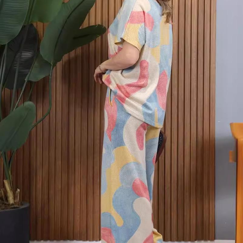 💥Descuento del 59% por tiempo limitado 💕Conjunto de top y pantalón con escote en pico en color contraste