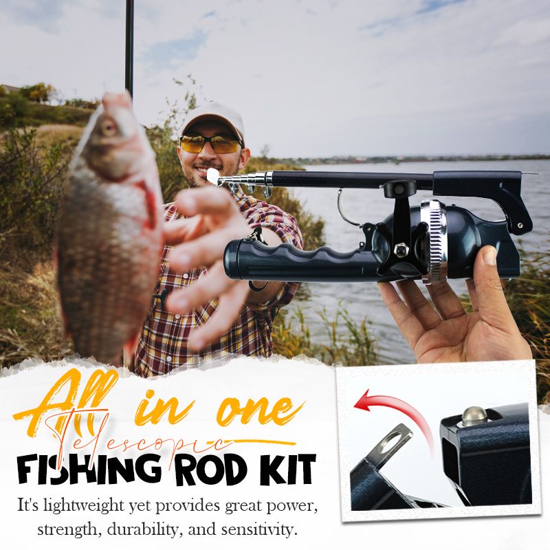 🔥Prévente de Noël - 50% de réduction🔥 Kit de canne à pêche télescopique tout-en-un