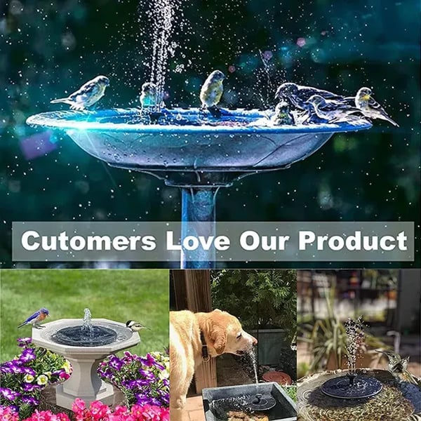 💧JETZT 50 % RABATT! ☀️ Solarbetriebene Springbrunnen-Vogeltränke-Pumpe – 1,4-W-Solarpanel, 4 Düsen & Tauchpumpe für Teich, Garten & Pool 🐦