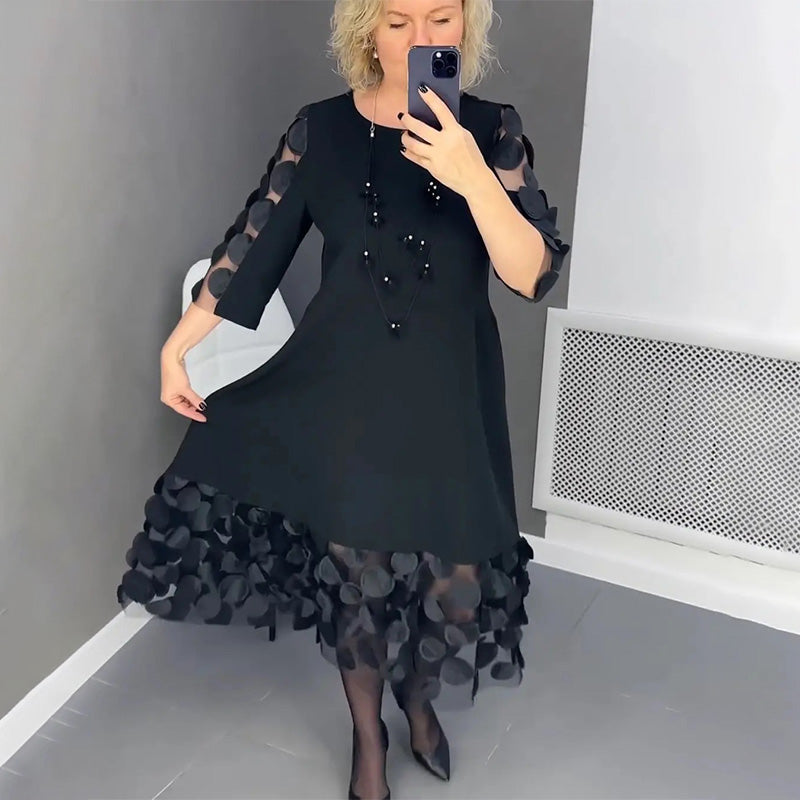 🔥Plus size uitlopende jurk met stippendecor