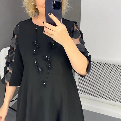 🔥Plus size uitlopende jurk met stippendecor