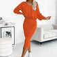 2-part set for women: sleeveless dress & loose sweater with a V-neckline