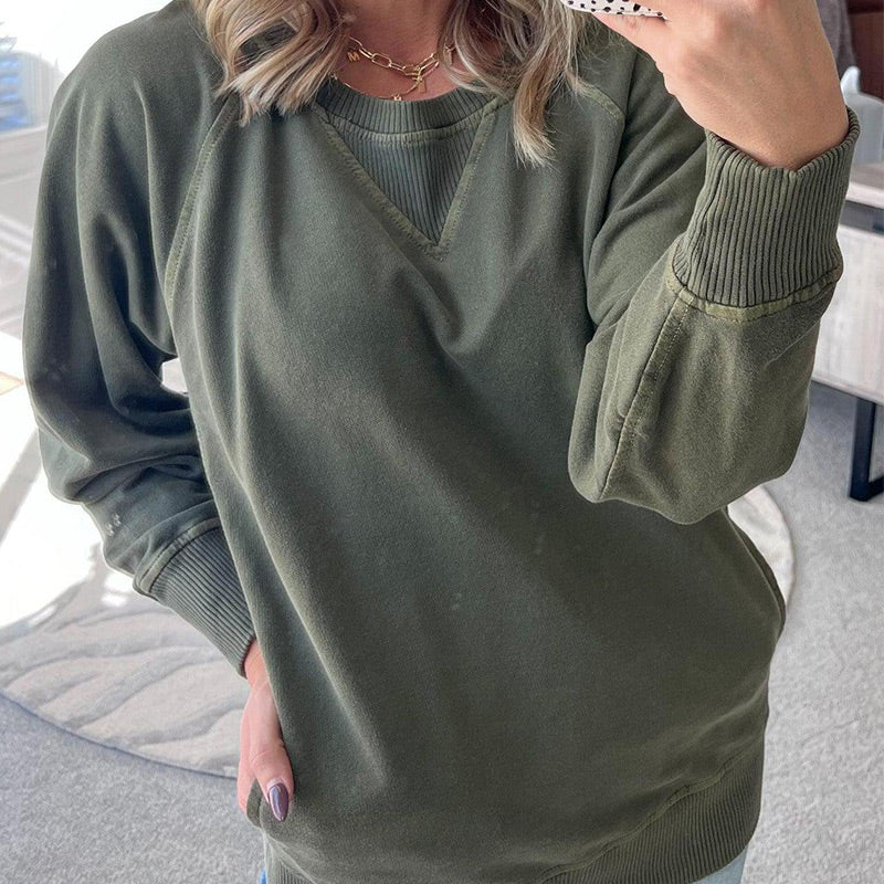 Maglione da donna con borse e motivi di costola
