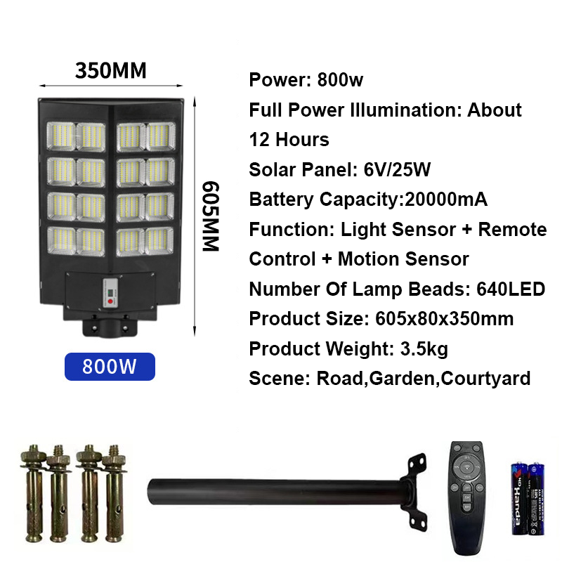 Smart Sather--Powered Street Lampe - Motioun Sensor, Remote Kontroll