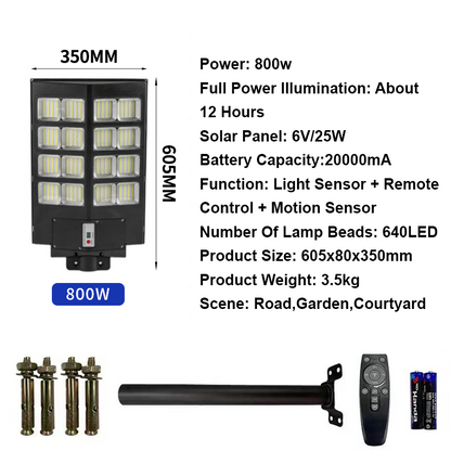 Smart Sather--Powered Street Lampe - Motioun Sensor, Remote Kontroll