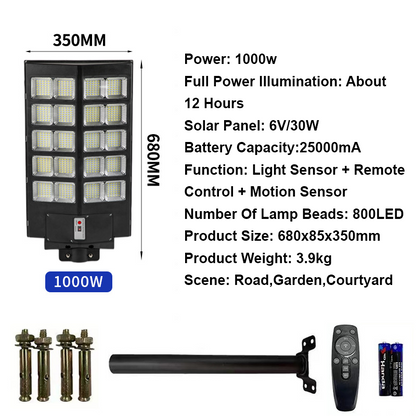 Smart Sather--Powered Street Lampe - Motioun Sensor, Remote Kontroll