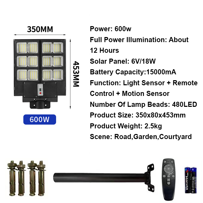 Smart Sather--Powered Street Lampe - Motioun Sensor, Remote Kontroll