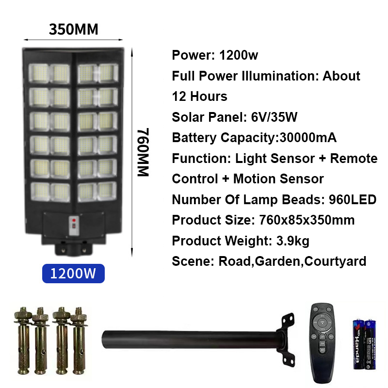 Smart Sather--Powered Street Lampe - Motioun Sensor, Remote Kontroll