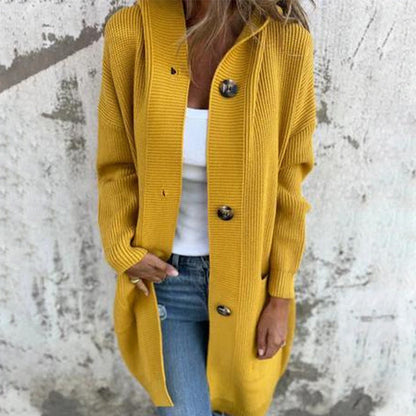 🍂Specialità autunnali🍂Cardigan con cappuccio e bottoni da donna🥳Spedizione gratuita