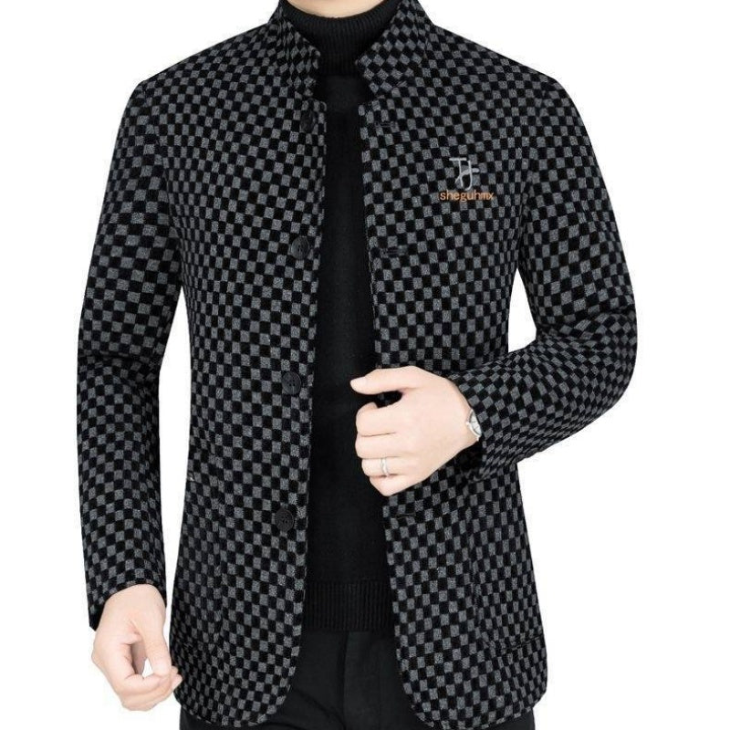 😎Saldi autunnali Sconto limitato del 45%💕Giacca calda da uomo alla moda a quadri con tasche