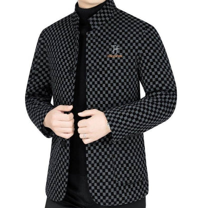 😎Saldi autunnali Sconto limitato del 45%💕Giacca calda da uomo alla moda a quadri con tasche