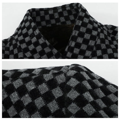 😎Saldi autunnali Sconto limitato del 45%💕Giacca calda da uomo alla moda a quadri con tasche