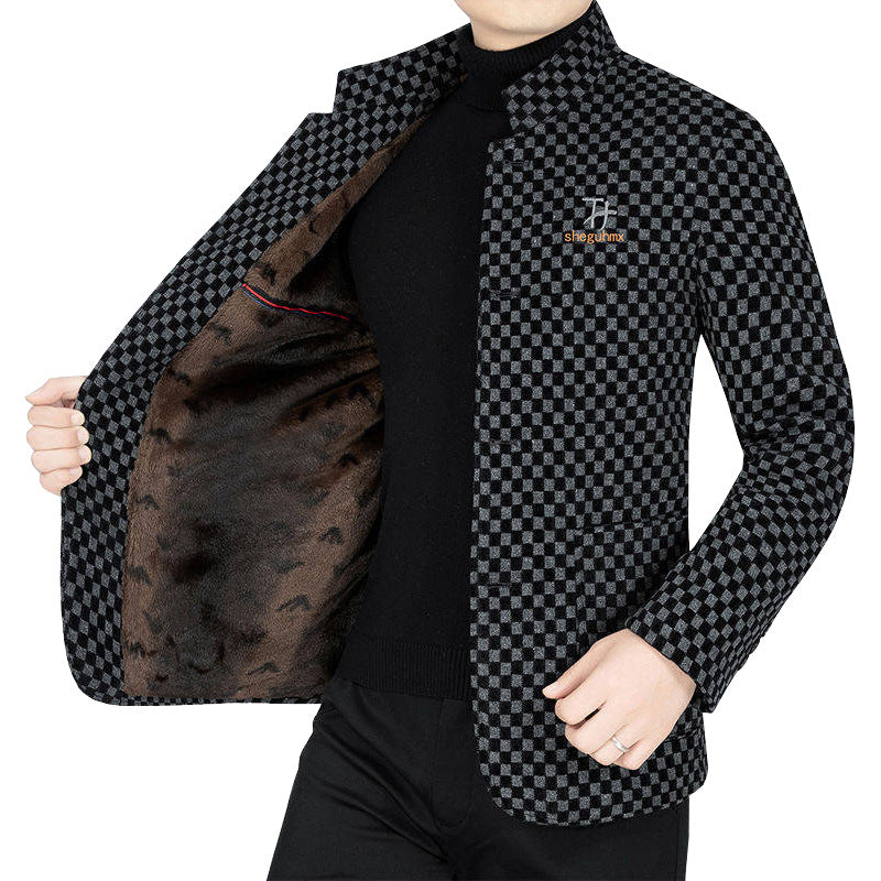 😎Saldi autunnali Sconto limitato del 45%💕Giacca calda da uomo alla moda a quadri con tasche
