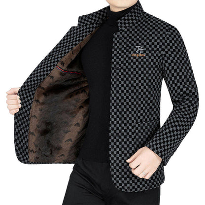 😎Saldi autunnali Sconto limitato del 45%💕Giacca calda da uomo alla moda a quadri con tasche