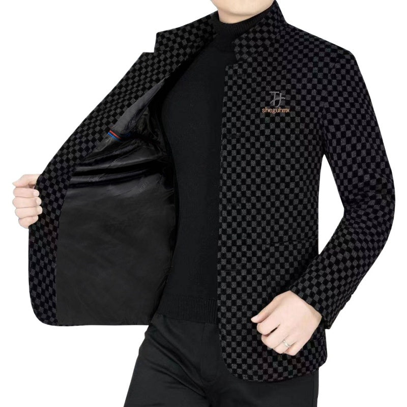 😎Saldi autunnali Sconto limitato del 45%💕Giacca calda da uomo alla moda a quadri con tasche