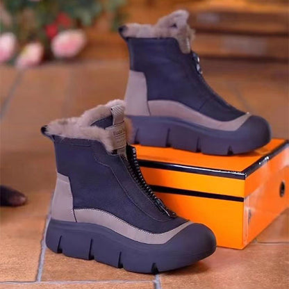 Boot de neige des femmes chaudes imperméables avec fermeture éclair
