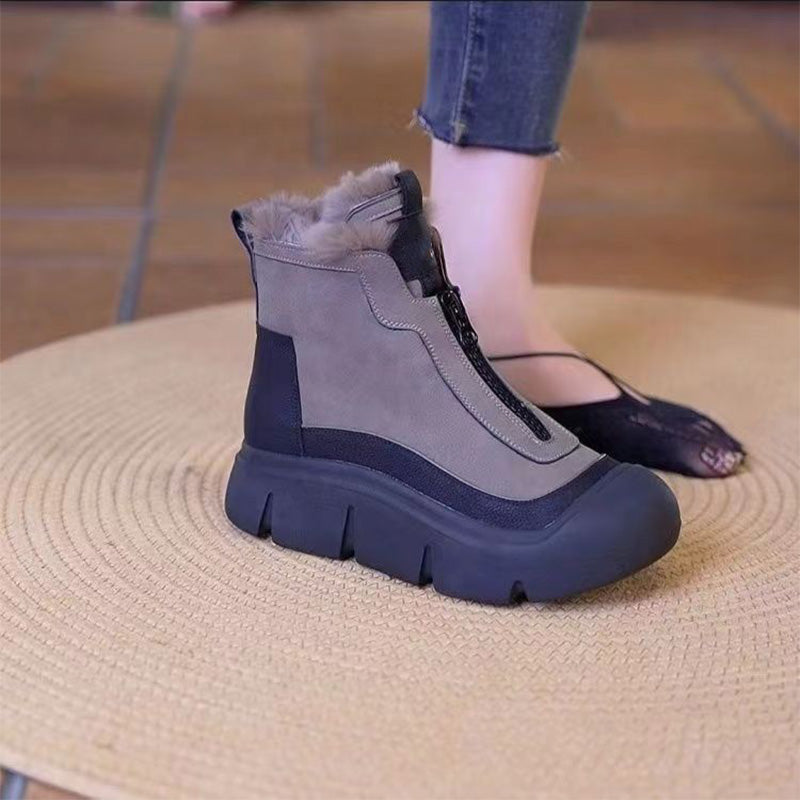 Boot de neige des femmes chaudes imperméables avec fermeture éclair