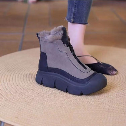 Boot de neige des femmes chaudes imperméables avec fermeture éclair