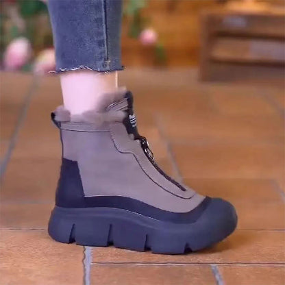 Boot de neige des femmes chaudes imperméables avec fermeture éclair