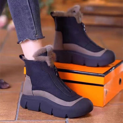 Boot de neige des femmes chaudes imperméables avec fermeture éclair