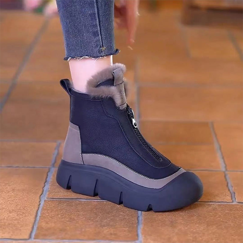 Boot de neige des femmes chaudes imperméables avec fermeture éclair