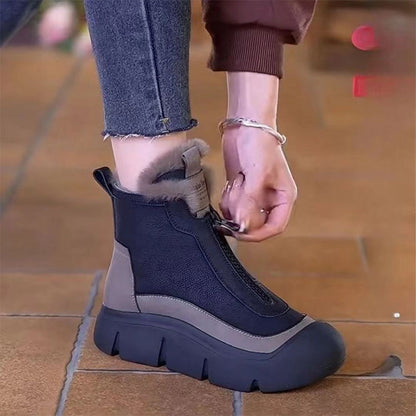 Boot de neige des femmes chaudes imperméables avec fermeture éclair