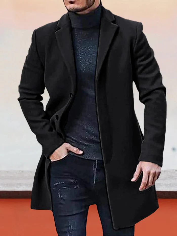🔥Solange der Vorrat reicht 40 % Rabatt!🎉Herren einreihige einfarbige Jacke mit Schnalle