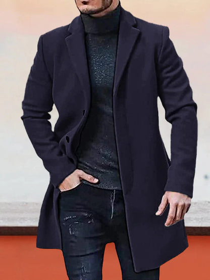 🔥Solange der Vorrat reicht 40 % Rabatt!🎉Herren einreihige einfarbige Jacke mit Schnalle