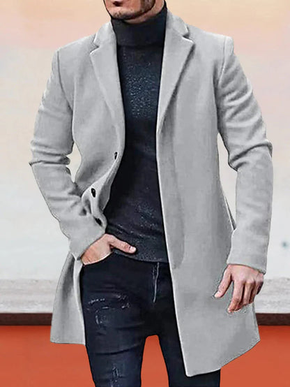🔥Solange der Vorrat reicht 40 % Rabatt!🎉Herren einreihige einfarbige Jacke mit Schnalle